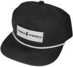 TRU-Form Flat Bill Rope Hat Snapback (BLACK/WHITE)