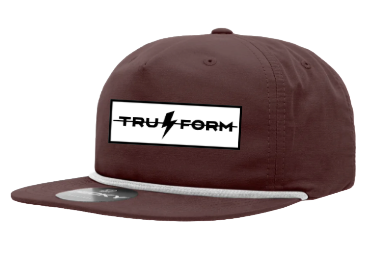 TRU-Form Flat Bill Rope Hat Snapback (MAROON/WHITE)