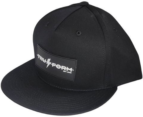 TRU-Form Flat Bill Rope Hat Snapback (BLACK/BLACK)